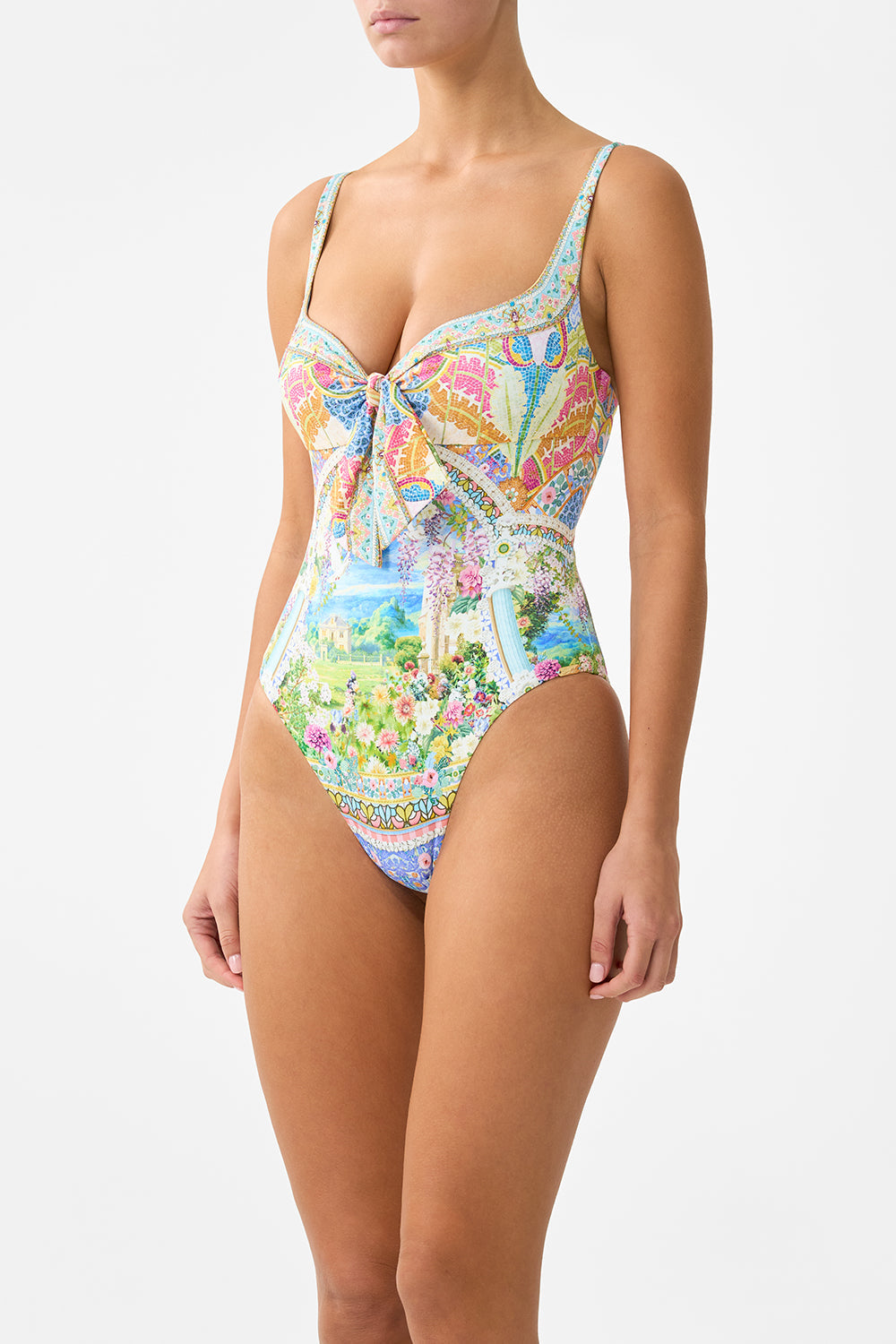SWEETHEART NECK ONE PIECE WITH TIE FRONT NAVÀS NOUVEAU