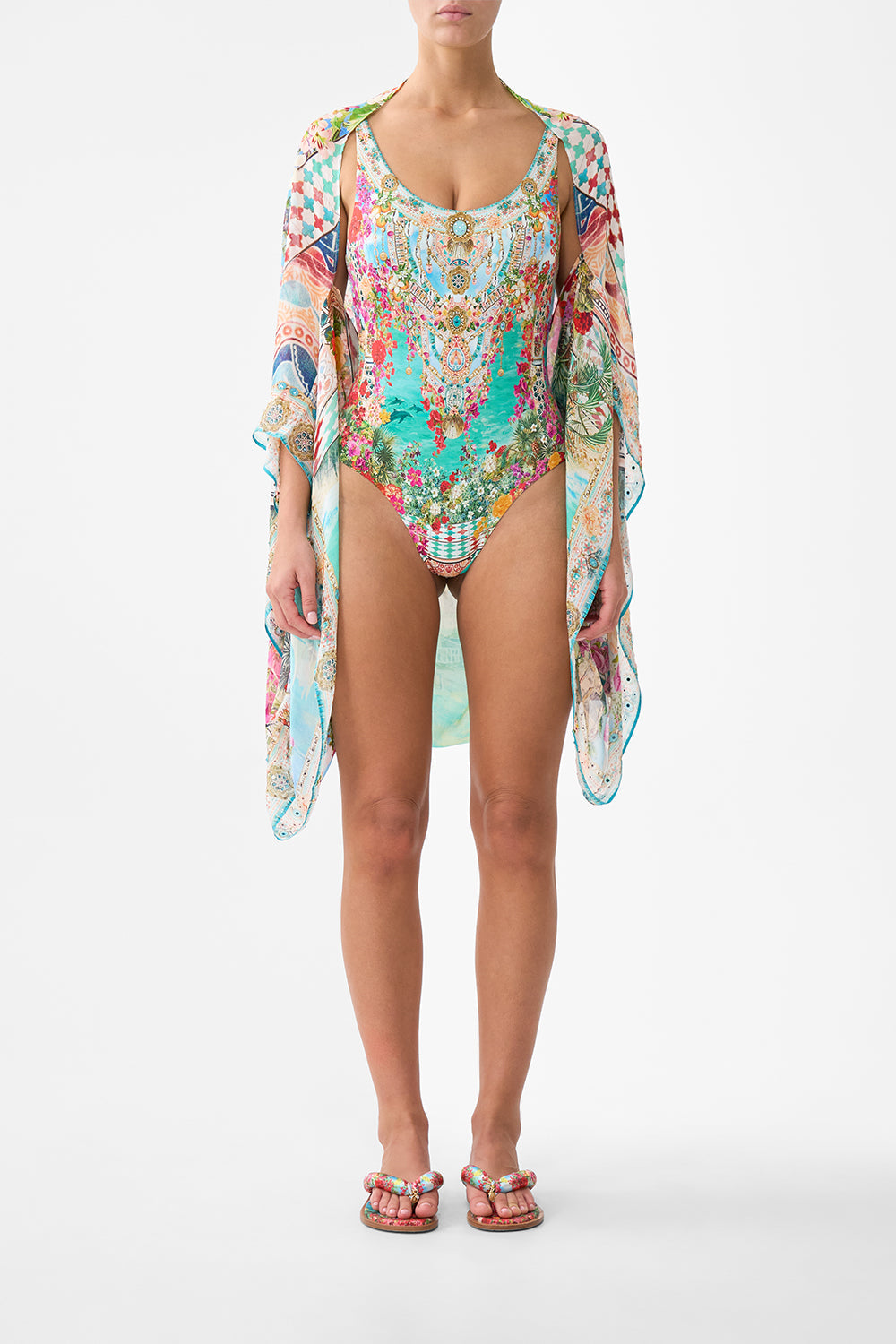 CHAQUETA CORTA DE GASA DE SEDA "MEET ME IN MALLORCA"