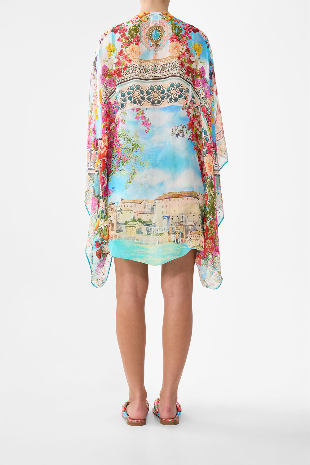 CHAQUETA CORTA DE GASA DE SEDA "MEET ME IN MALLORCA"