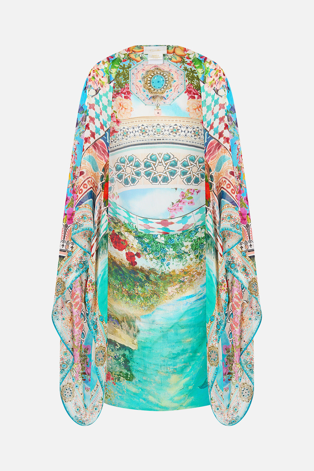 CHAQUETA CORTA DE GASA DE SEDA "MEET ME IN MALLORCA"