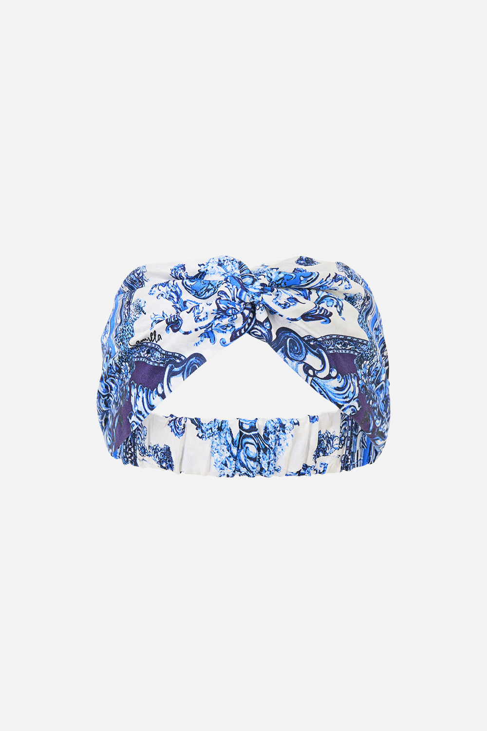 DIADEMA DE TRENZADO DE TELA UN PAÍS DE LAS MARAVILLAS CON ESTAMPADOS DE AZULEJOS