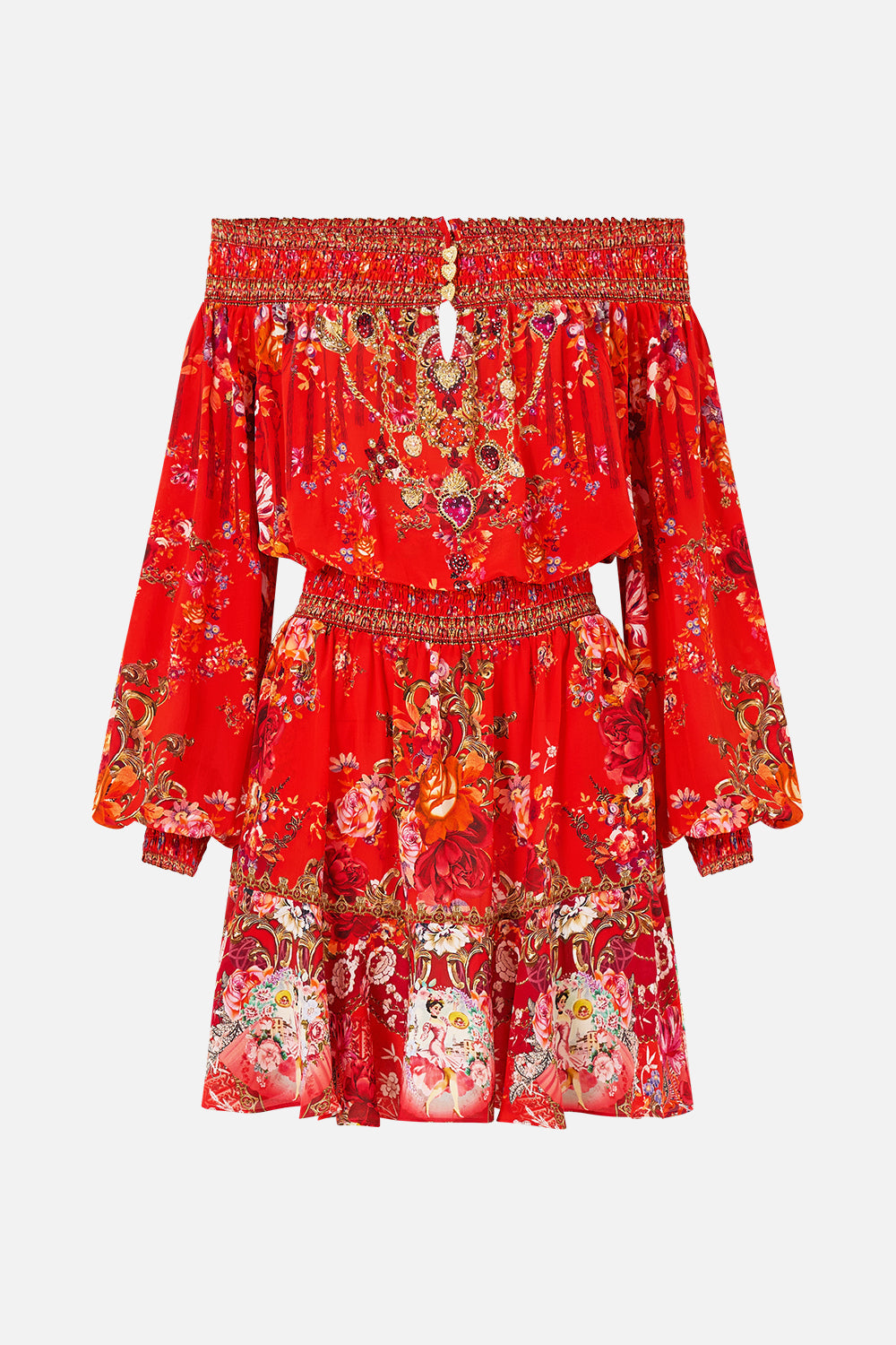 VESTIDO CORTO CON HOMBROS DESCUBIERTOS OLÉ OLÉ