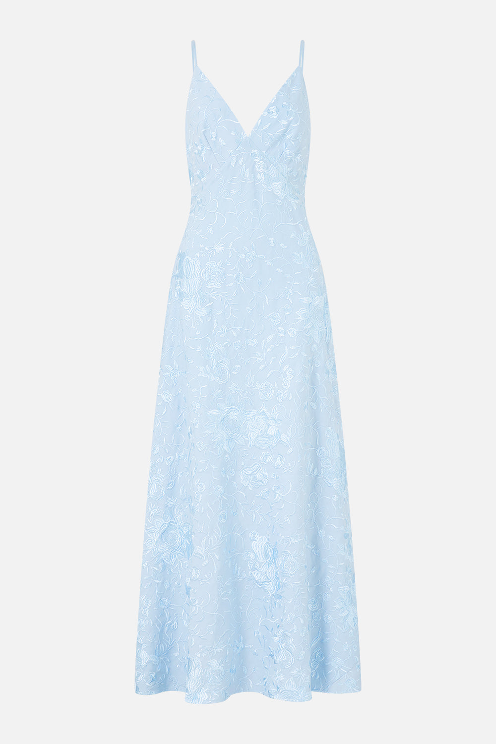 VESTIDO LARGO AL BIES CON CUELLO EN V SEVILLE SWEETHEART