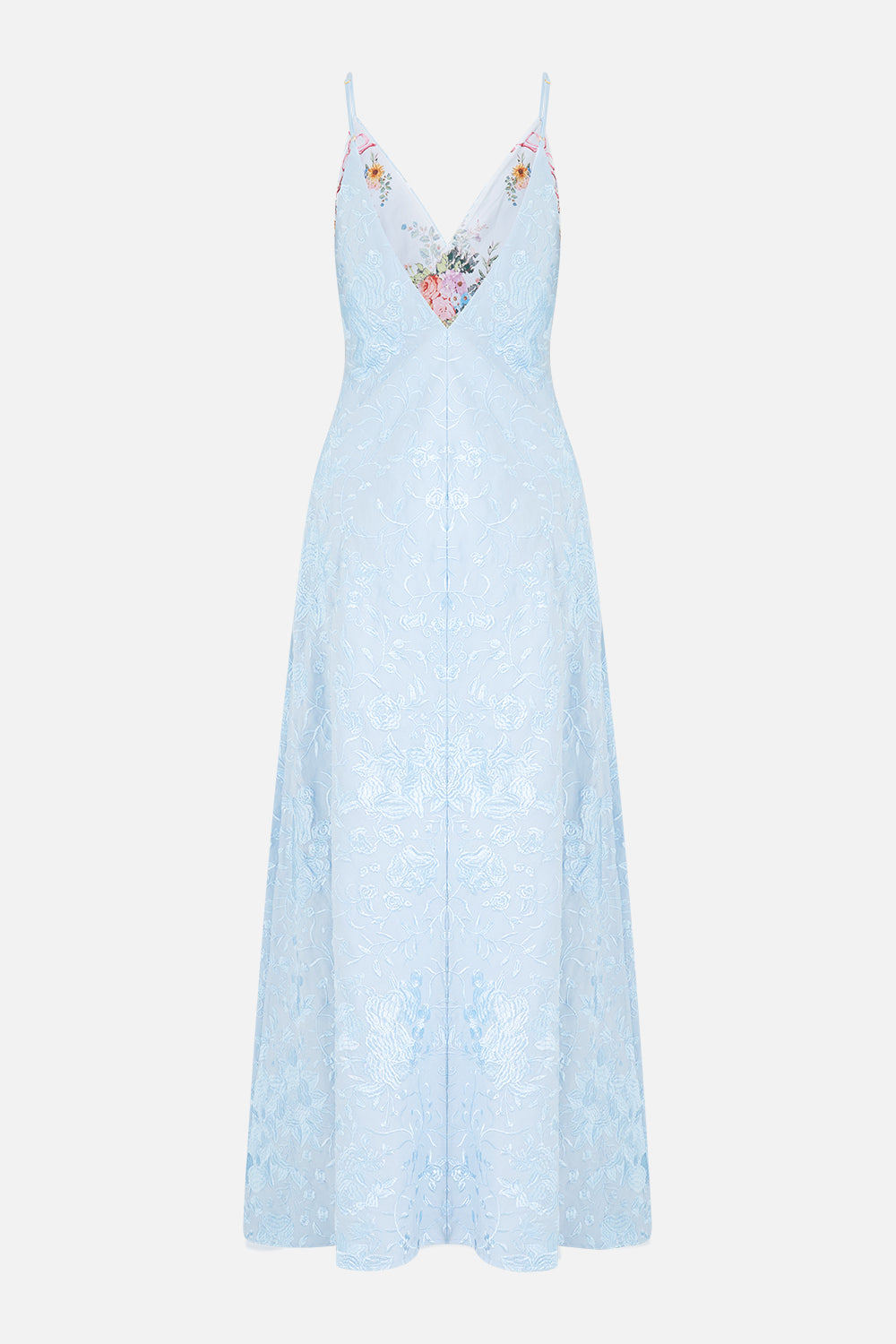 VESTIDO LARGO AL BIES CON CUELLO EN V SEVILLE SWEETHEART