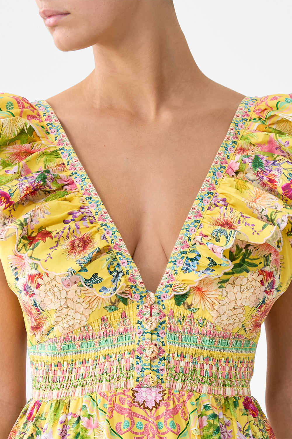 VESTIDO CON VOLANTES Y CUELLO CON VOLANTES LADY LIMONADA
