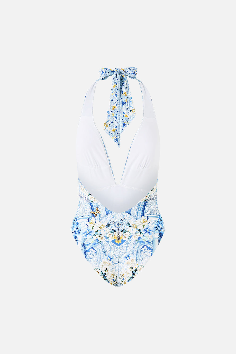 BAÑADOR ENTERO PLUNGE HALTER CON ADORNO DE BARRA FRONTAL DE NADA GRANADA