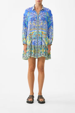 LONG SLEEVE TIERED SHORT DRESS BENEATH THE ANDALUSIAN SUN