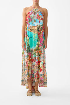 GATHER NECK HARDWARE MAXI DRESS MEET ME IN MALLORCA