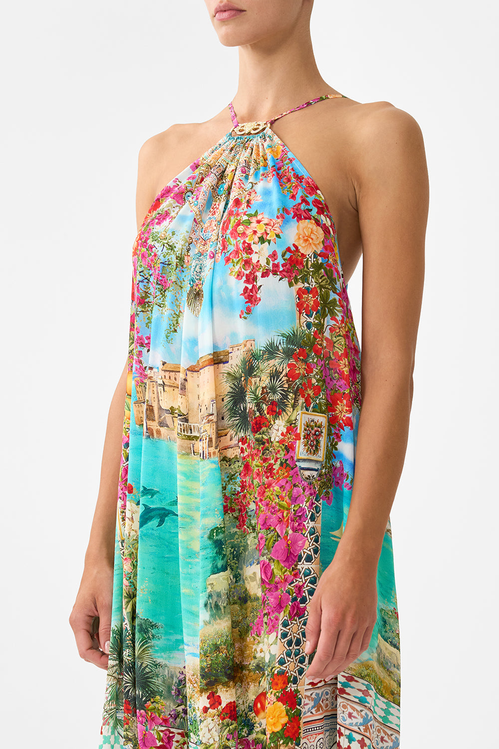 GATHER NECK HARDWARE MAXI DRESS MEET ME IN MALLORCA
