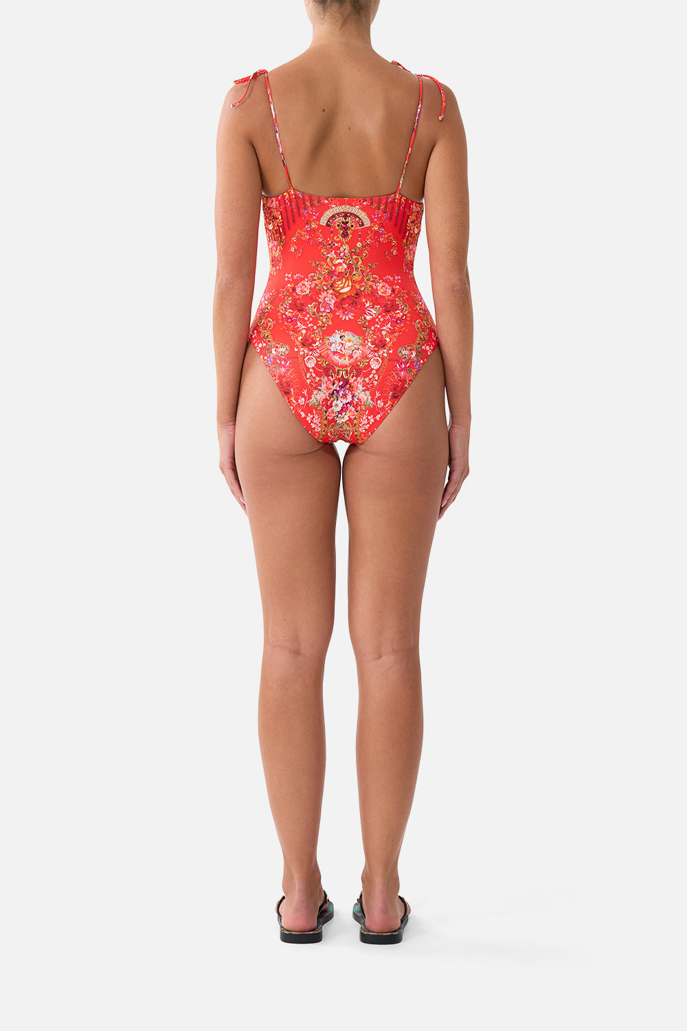 The Olé Olé Straight Neck One Piece With Rosette Detail | CAMILLA