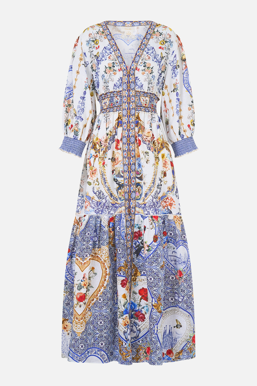 VESTIDO LARGO CON CINTURA FRUNCIDA THE POTTERY PARLOUR