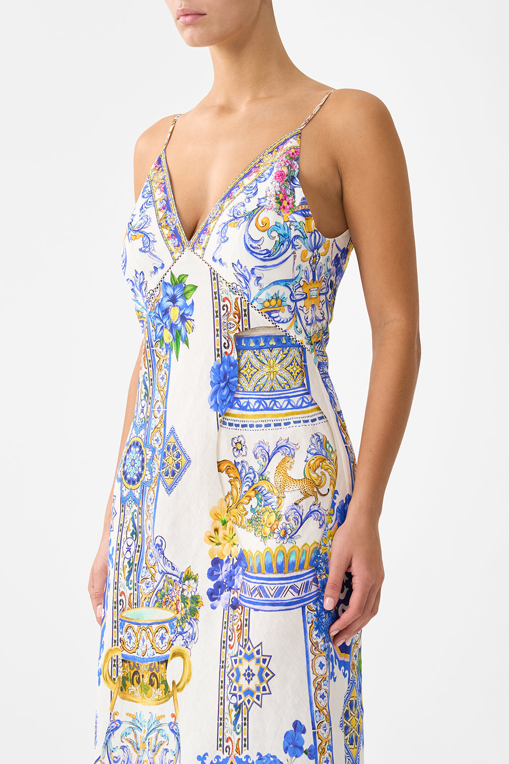 V NECK FULL LENGTH BIAS SLIP DRESS MILLA IN SEVILLA