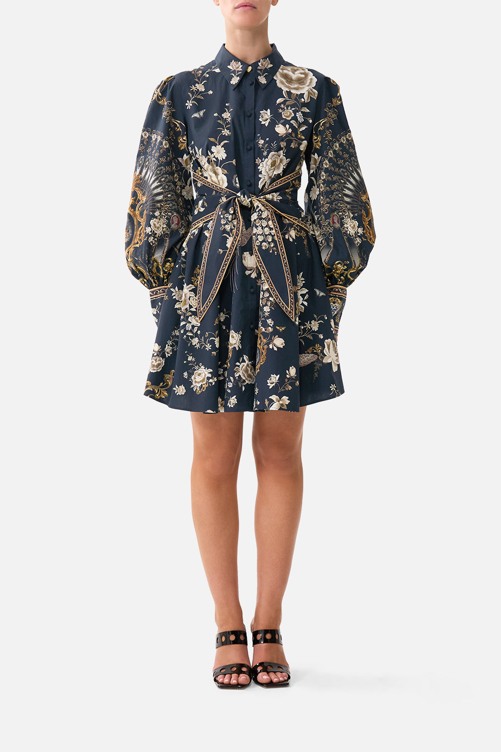 SHORT WAIST TIE SHIRT DRESS FLAMENCO FOLKLORE