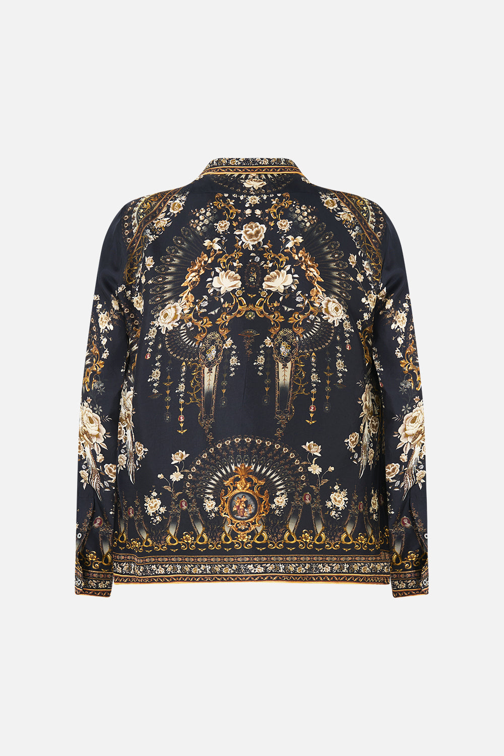 CAMISA DE MANGA LARGA CON CUELLO CUBANO FOLCLORE FLAMENCO