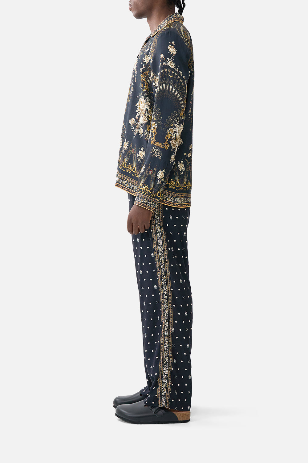 CAMISA DE MANGA LARGA CON CUELLO CUBANO FOLCLORE FLAMENCO