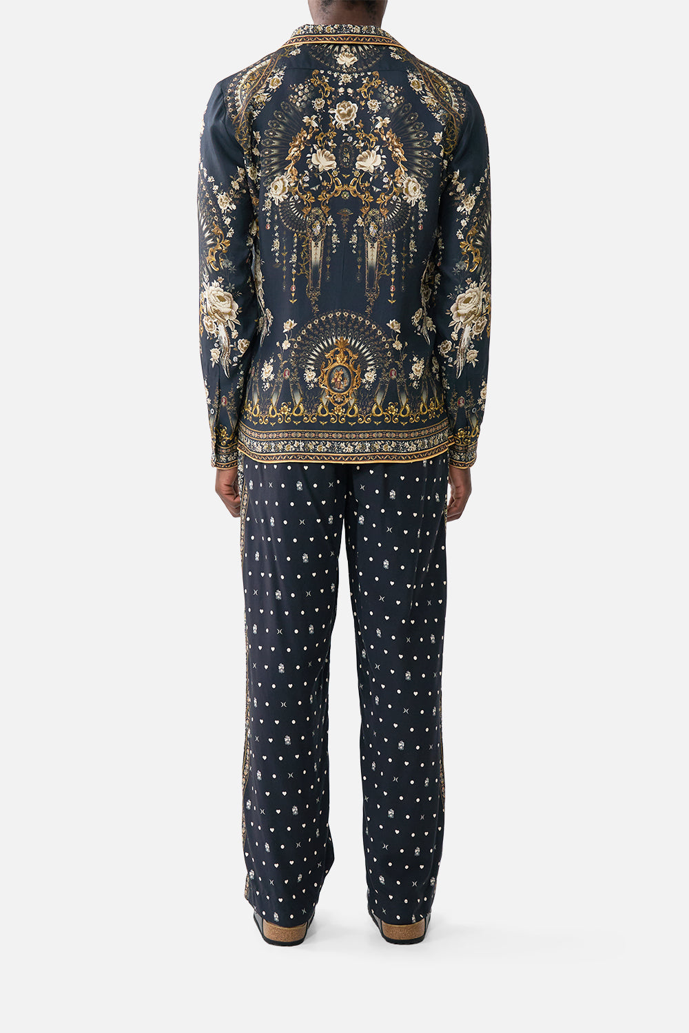 CAMISA DE MANGA LARGA CON CUELLO CUBANO FOLCLORE FLAMENCO