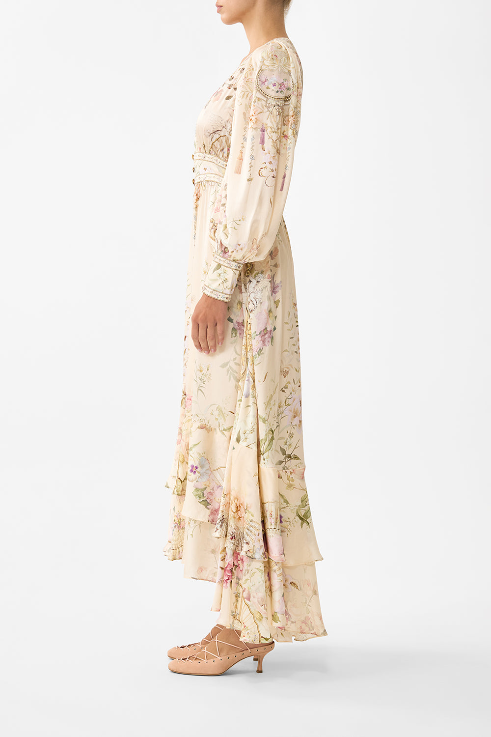 The Adorned In Aranjuez Long Button Front Dress