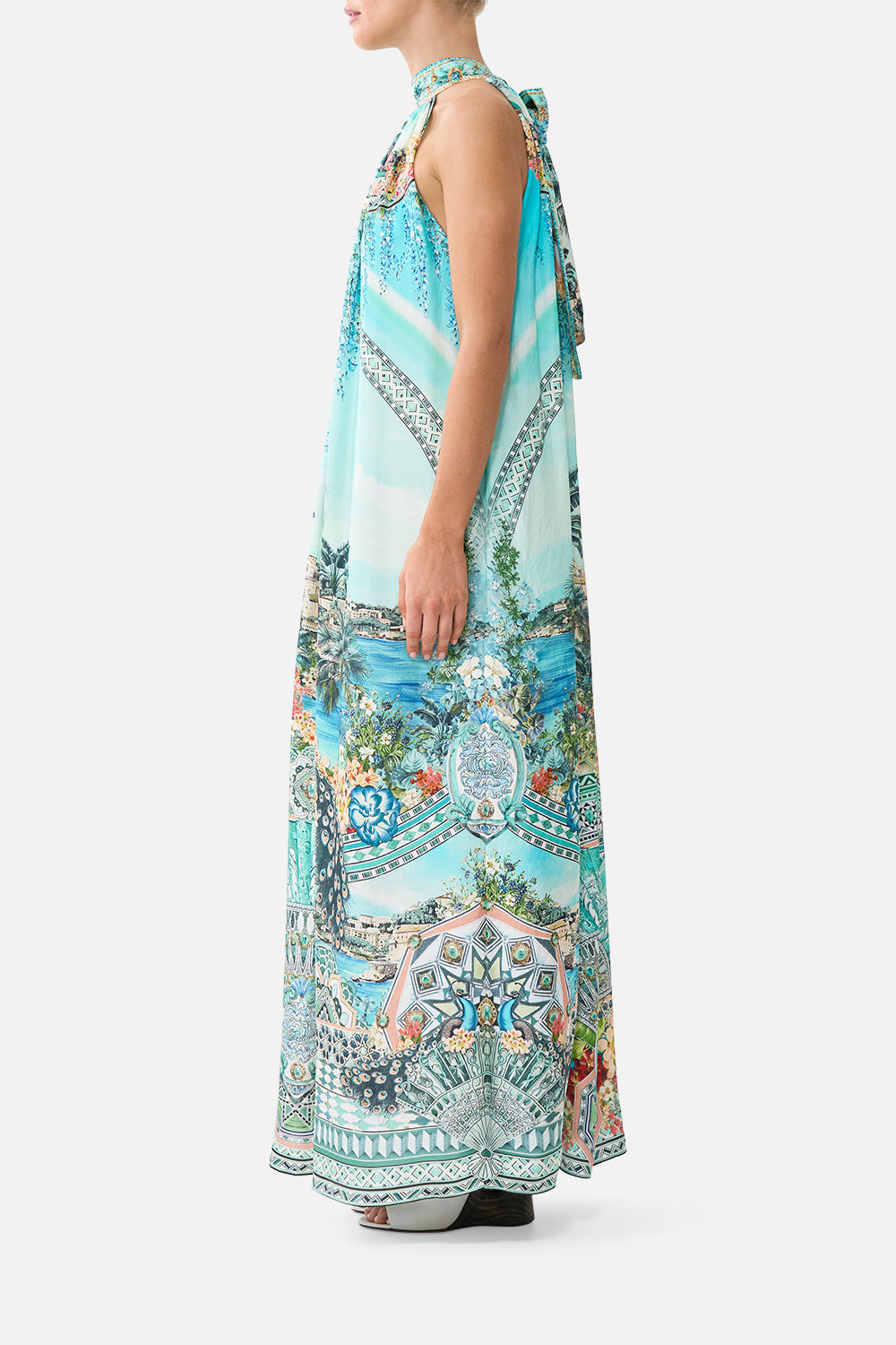 The Balearic Bebé Tie Neck Long Dress