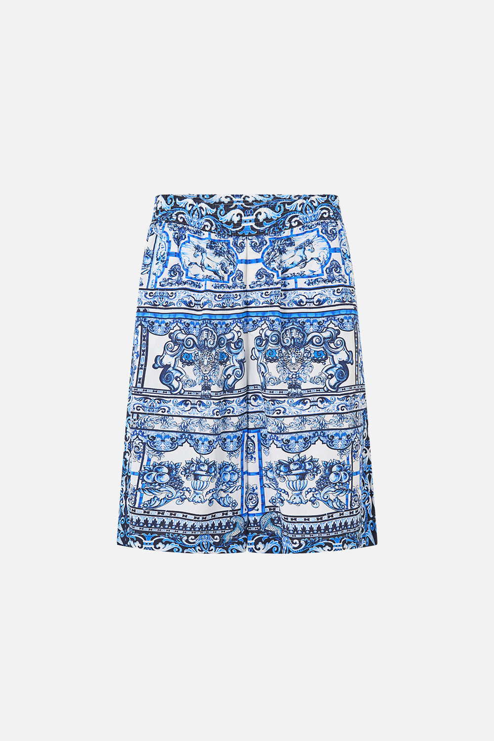 BAGGY LONG WALK SHORT WITH ELASTIC WAIST A TILED WONDERLAND