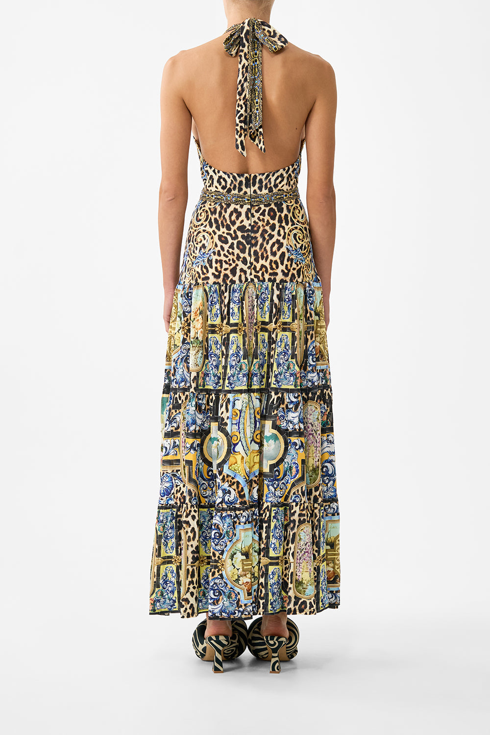 HALTER JERSEY DRESS WITH TIERED SKIRT SEVILLIAN STYLE HALTER JERSEY DRESS WITH TIERED SKIRT SEVILLIAN STYLE