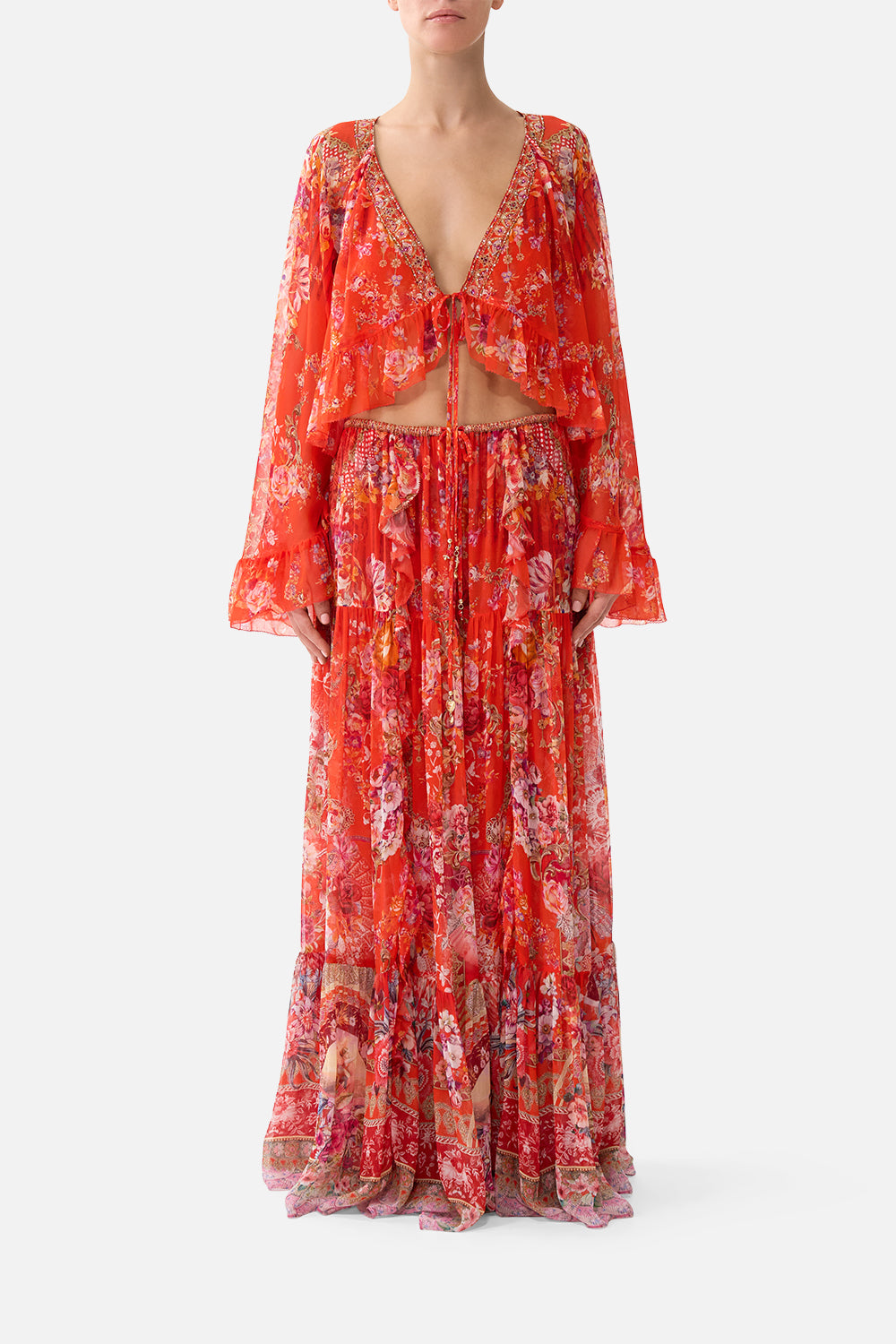 TIERED SKIRT WITH RUFFLE DETAIL OLÉ OLÉ