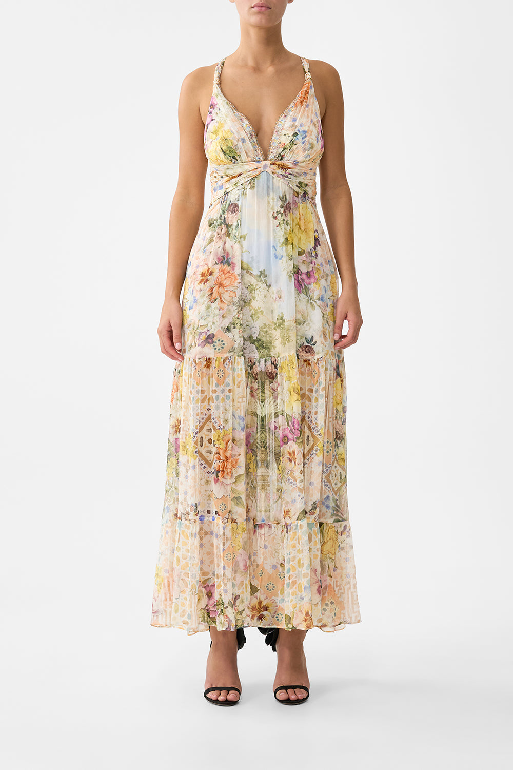 BEAD STRAP GATHERED PANEL DRESS THE ARCHITECTS OF ALCÁZAR