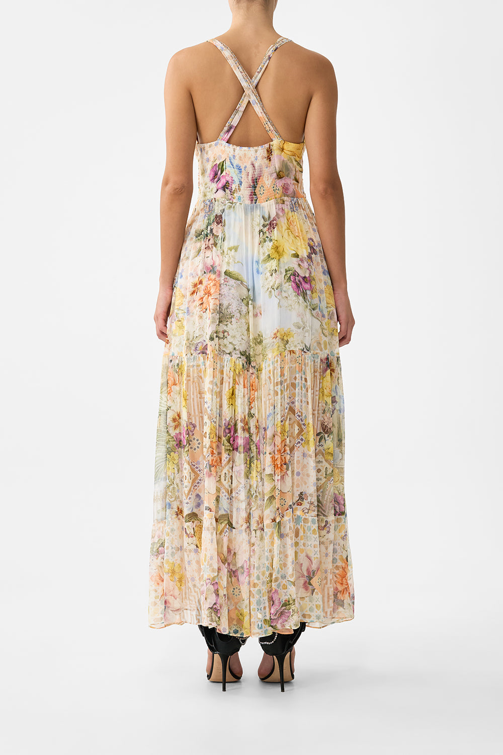 BEAD STRAP GATHERED PANEL DRESS THE ARCHITECTS OF ALCÁZAR