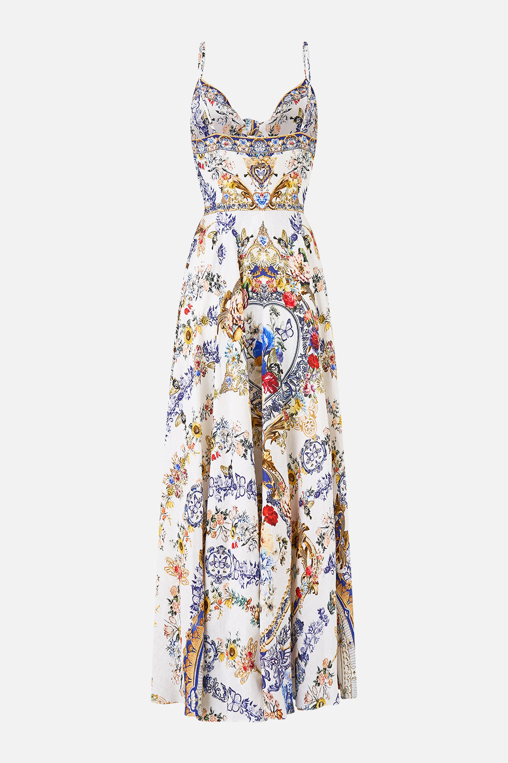 LONG DRESS WITH TIE FRONT THE POTTERY PARLOUR