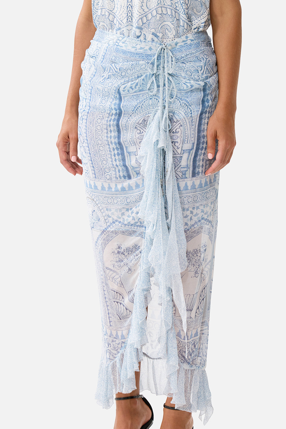 WRAP TIE SKIRT WITH RUFFLE THE HUM OF THE ALHAMBRA