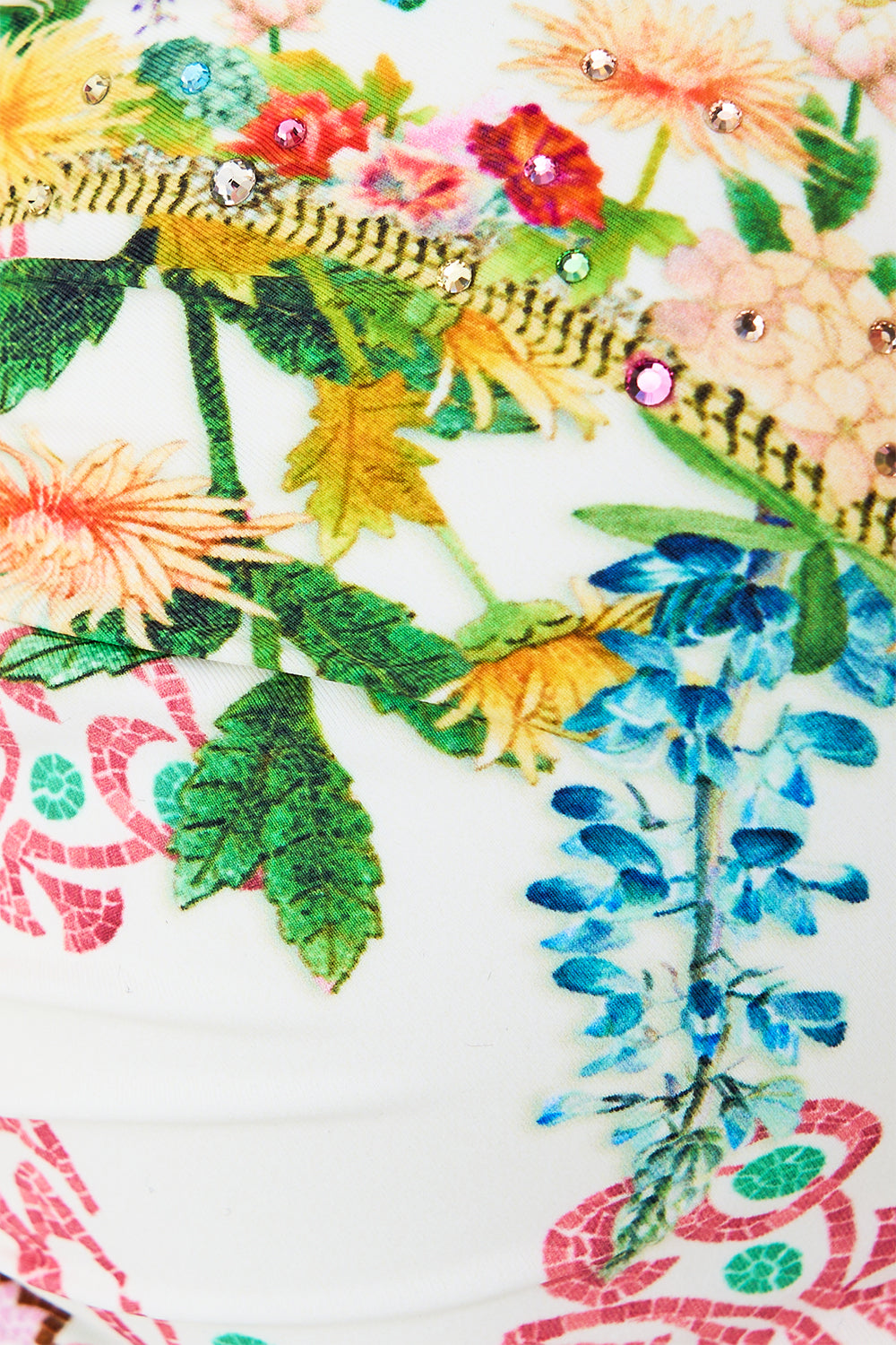 TIE FRONT UNDERWIRE BIKINI TOP WITH PUFF SLEEVE THE CALL OF CATALONIA