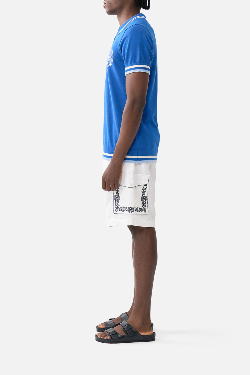 SHORT SLEEVE QUARTER ZIP KNIT POLO SHIRT DE NADA GRANADA