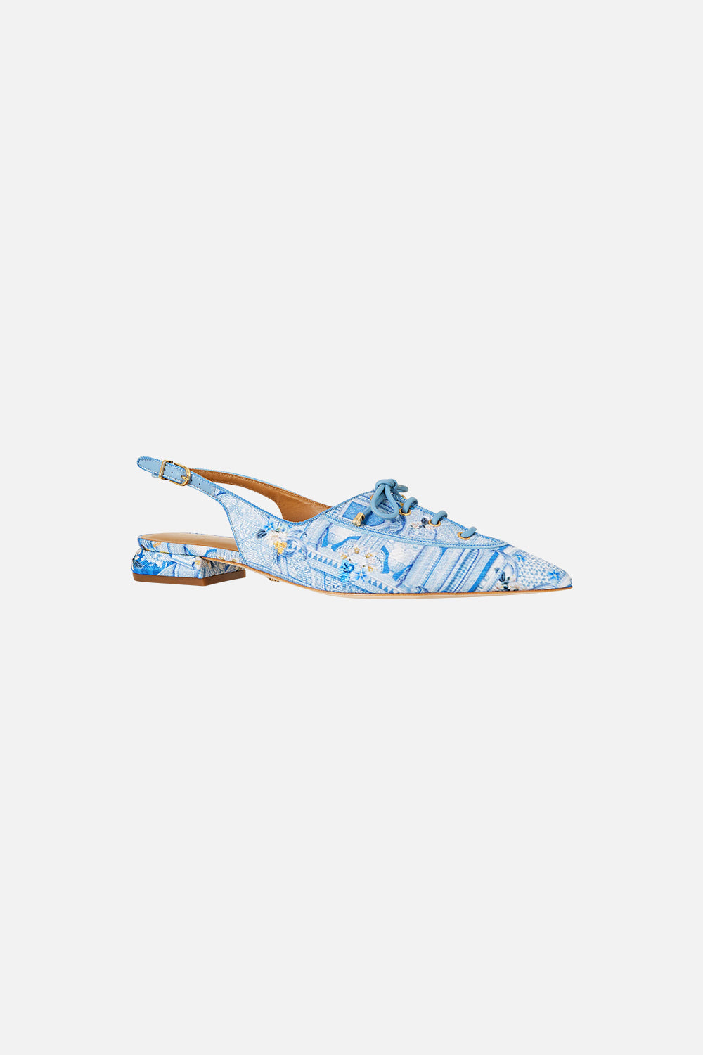 ELENA ZAPATO CON PUNTA Y TALÓN ABIERTO CON CORDONES DE NADA GRANADA