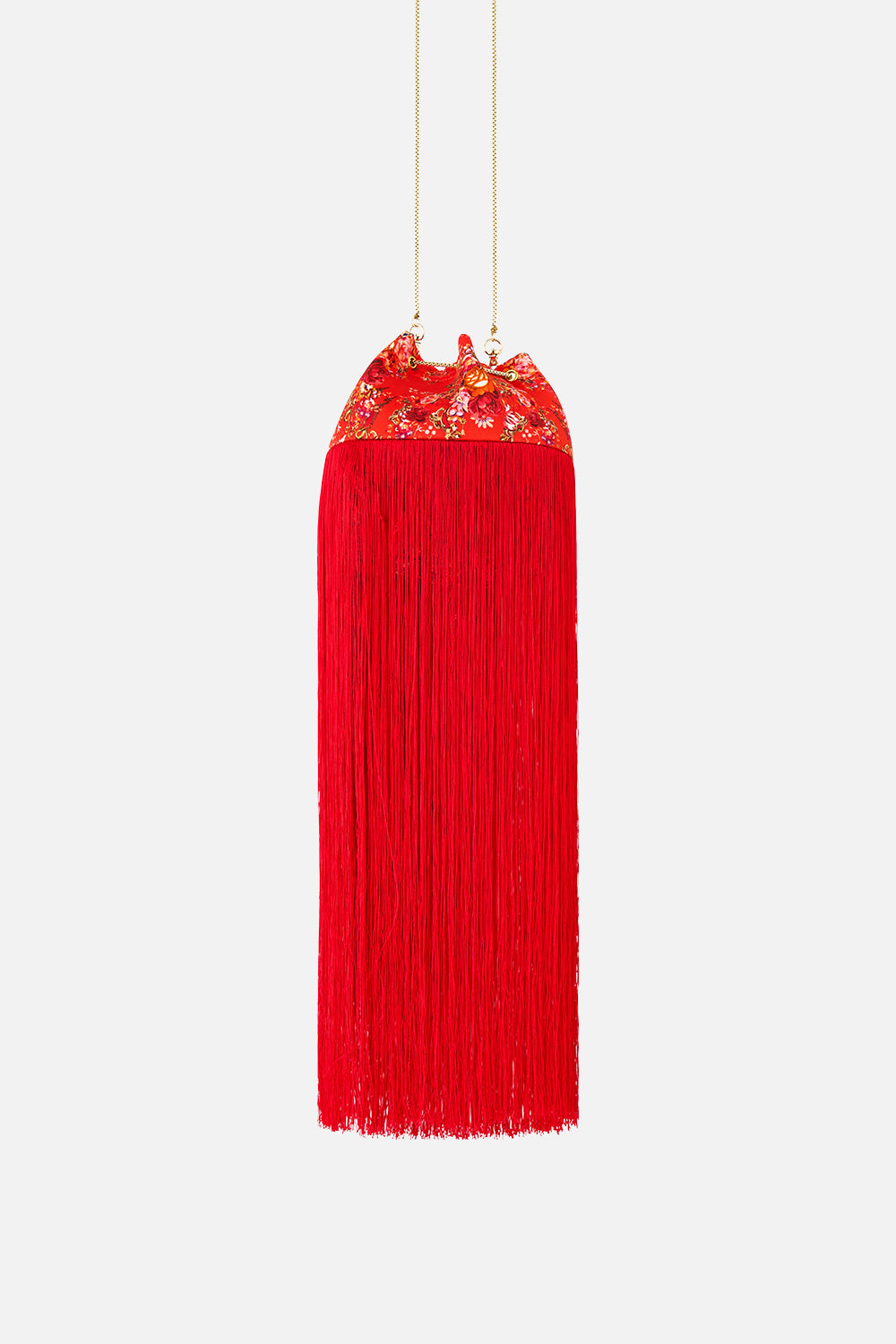 The CAMILLA drawstring pouch with fringing in our print Olé Olé.