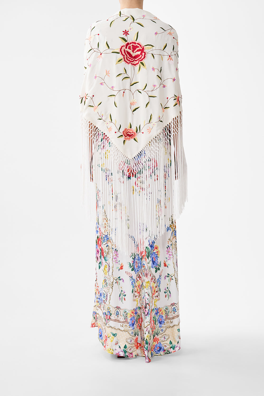 MACRAME SHAWL SOLID CREAM