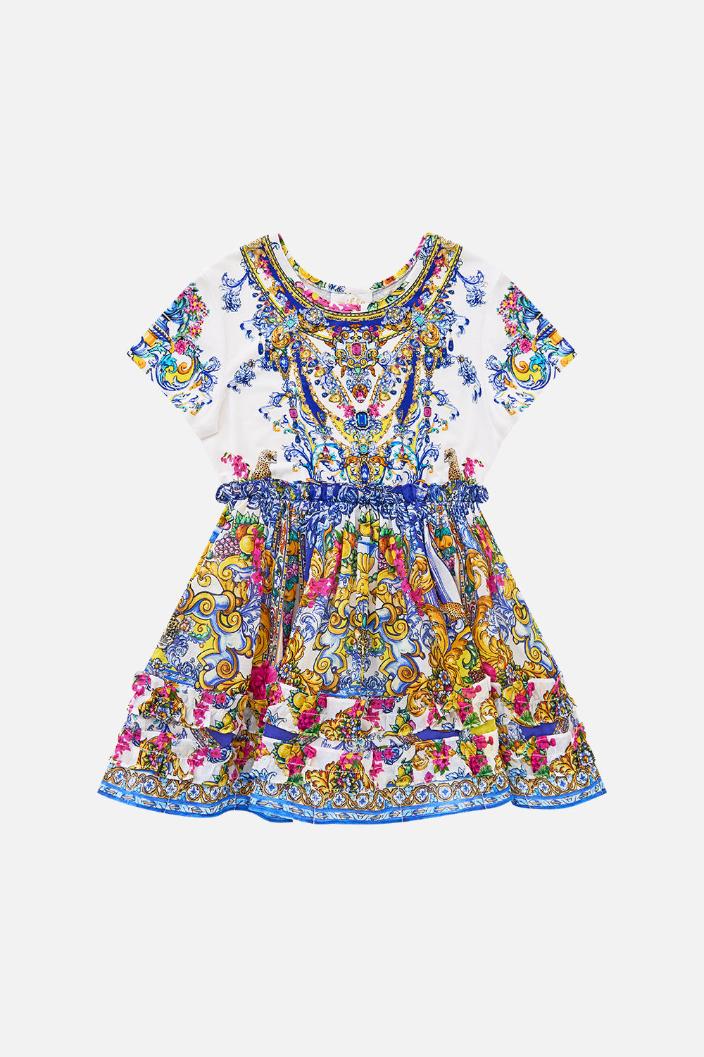 CAMISETA NIÑOS VESTIDO CORTO CON FALDA TUTÚ DE VOLANTES TEJIDA ESPAÑA NIRVANA