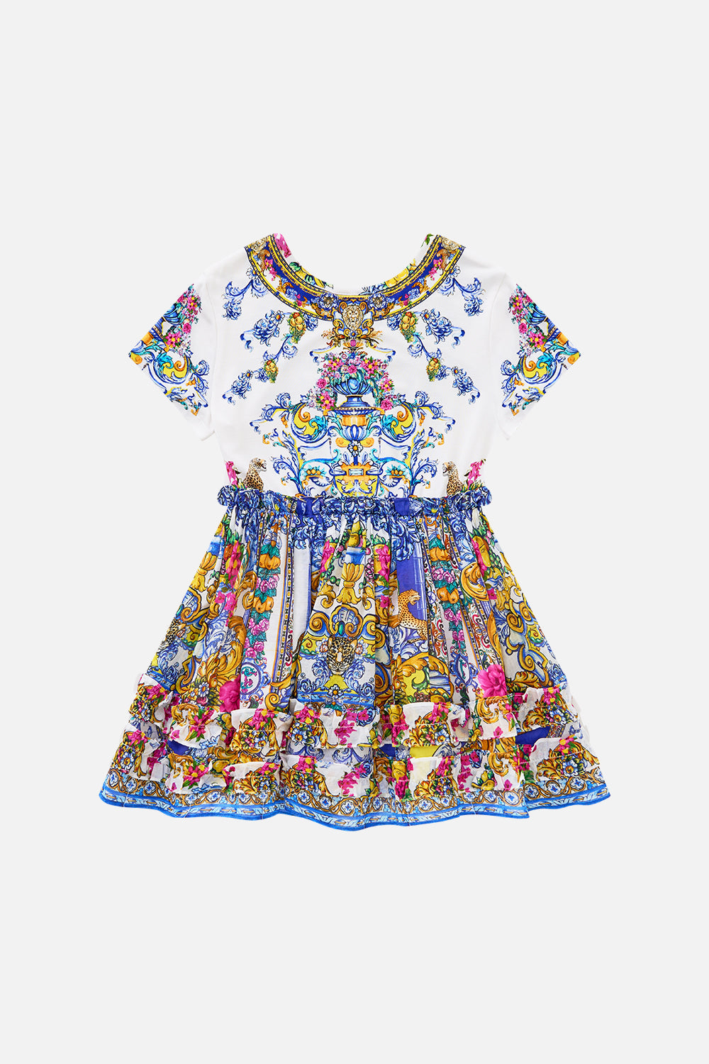 KIDS TEE MINI DRESS WITH WOVEN FRILL TUTU SKIRT ESPAÑA NIRVANA