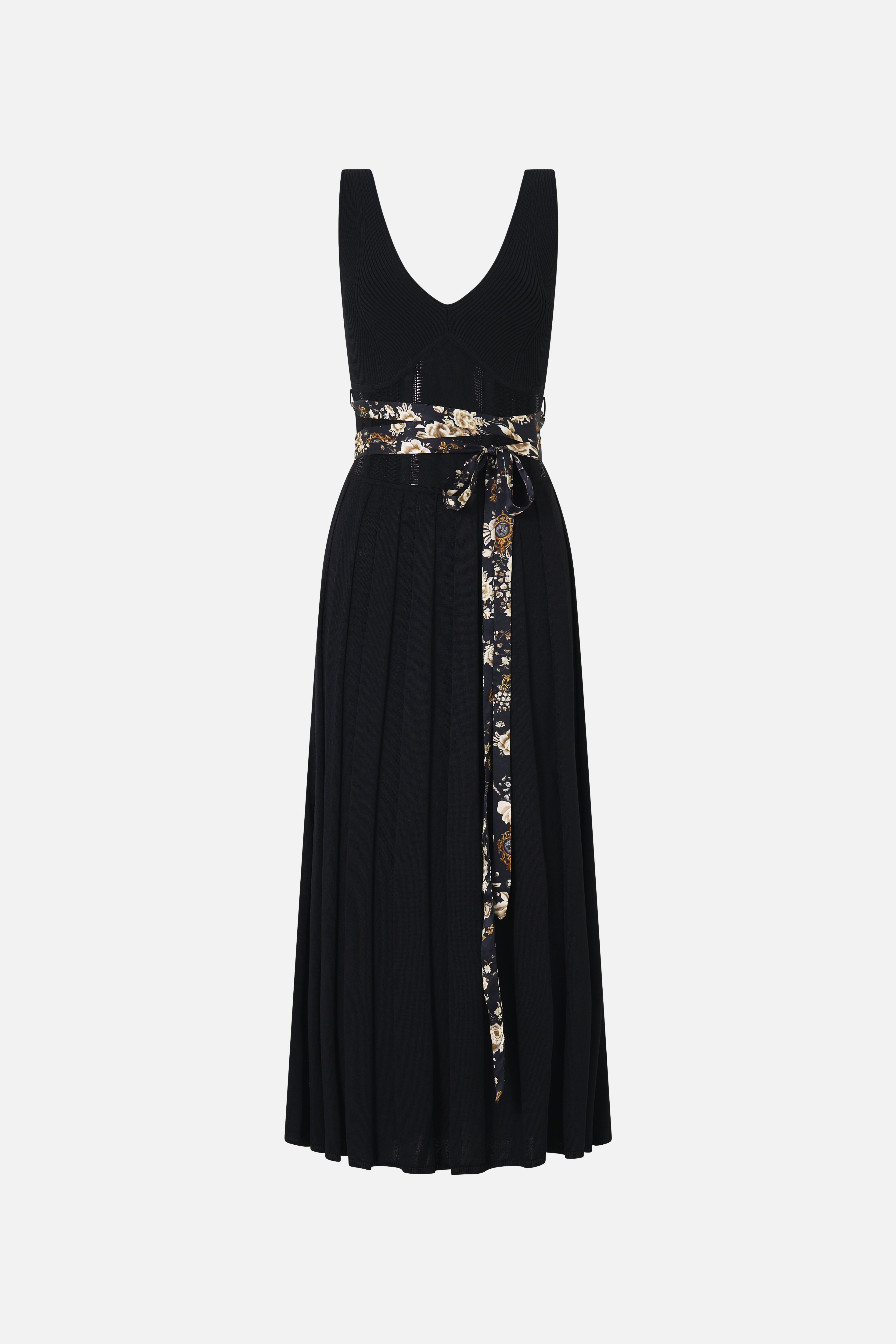 VESTIDO DE PUNTO EVASÉ CON DETALLES DE CORSÉ FLAMENCO FOLCLÓRICO