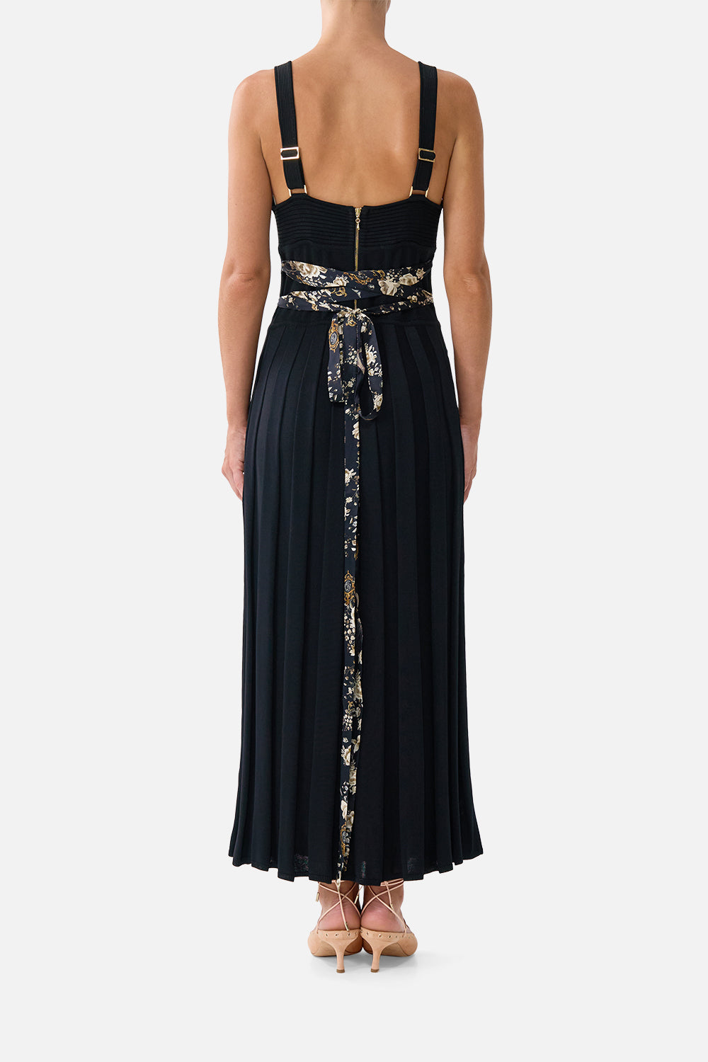 VESTIDO DE PUNTO EVASÉ CON DETALLES DE CORSÉ FLAMENCO FOLCLÓRICO