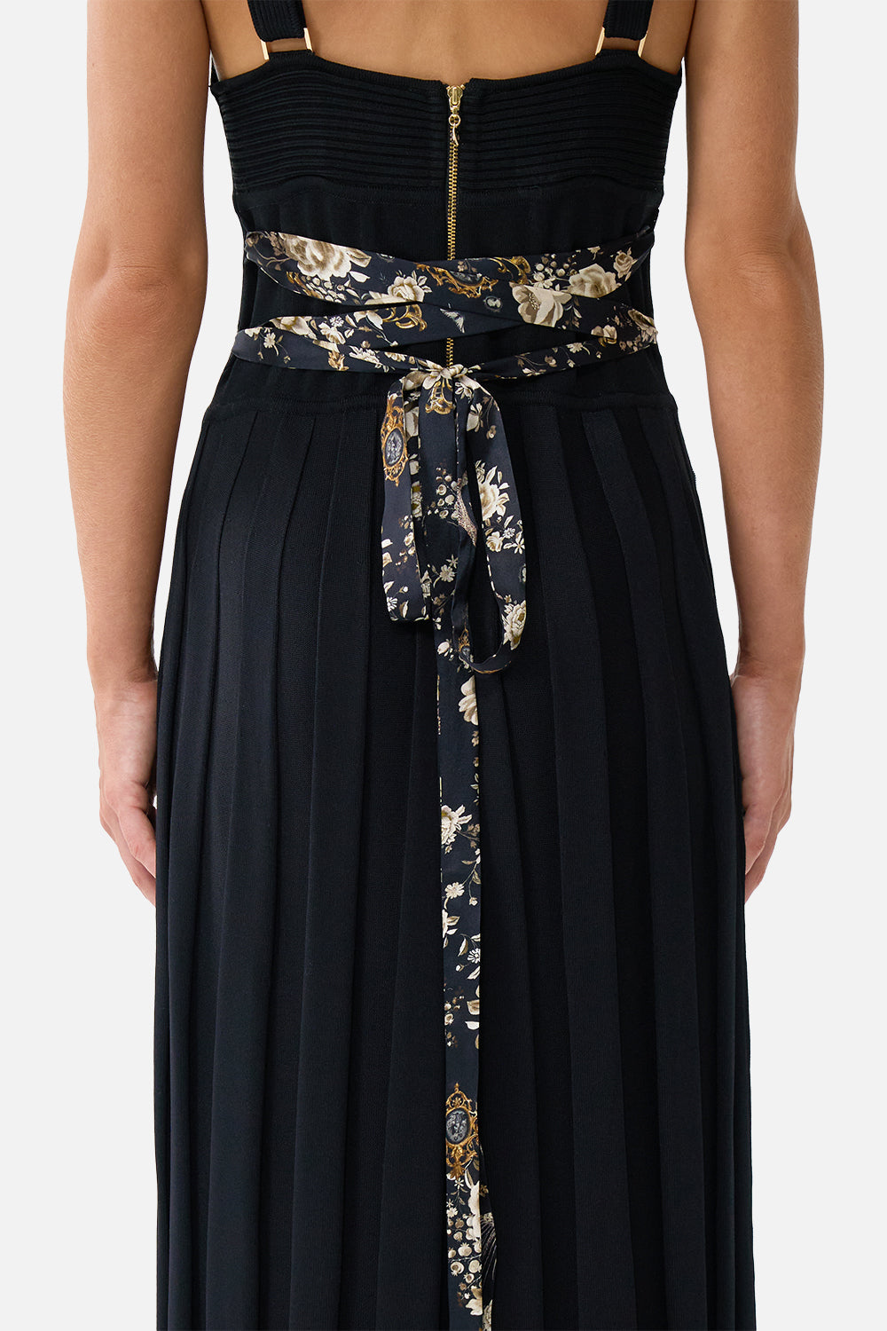 VESTIDO DE PUNTO EVASÉ CON DETALLES DE CORSÉ FLAMENCO FOLCLÓRICO