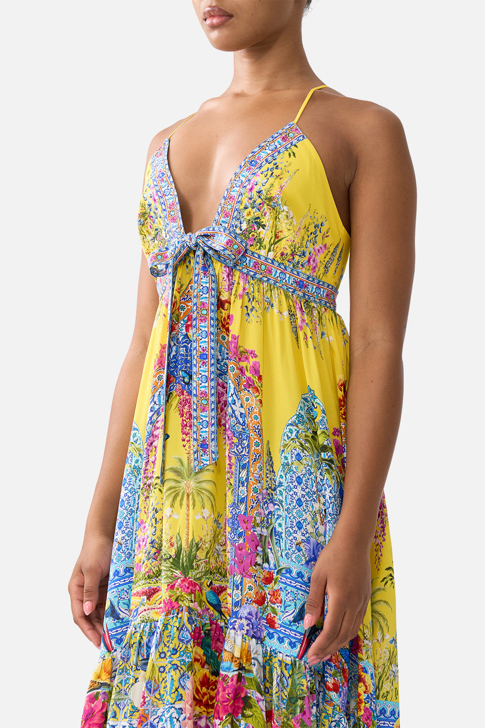 The CAMILLA TIE FRONT DRESS SULTANAHMET SUMMER in our  print.