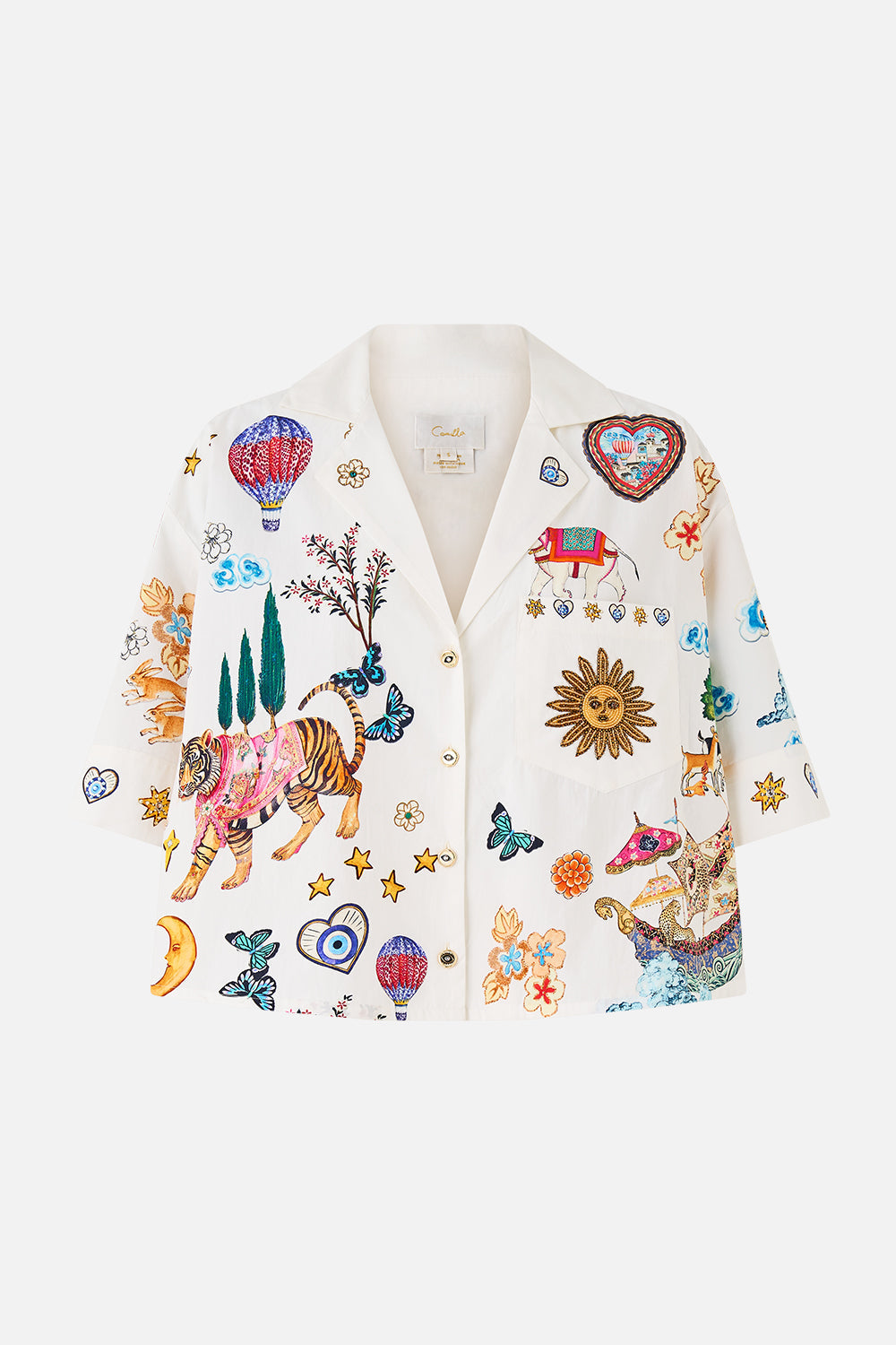 BLUSA CORTA CON CUELLO CAMISERO KAPADOKYA KITSCH