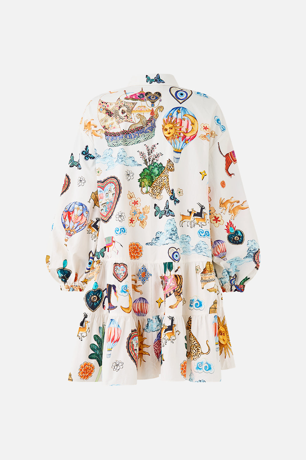 LONG SLEEVE TIERED SHORT DRESS KAPADOKYA KITSCH