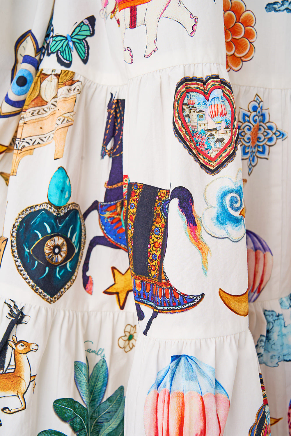 LONG SLEEVE TIERED SHORT DRESS KAPADOKYA KITSCH