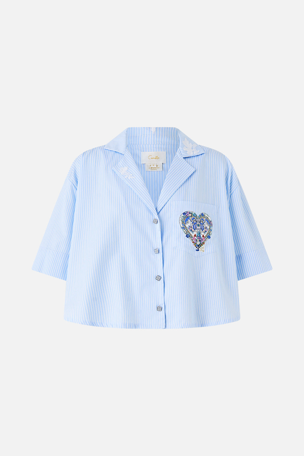 BLUSA CORTA CON CUELLO CAMISERO OPULENCIA OTOMANA