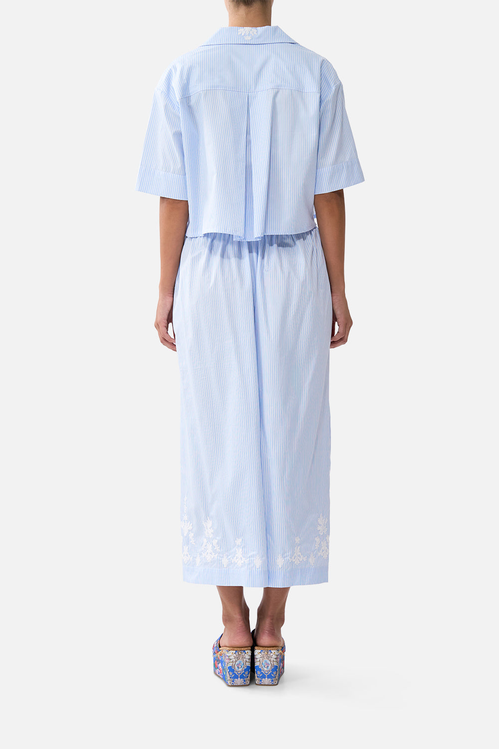 CROPPED CAMP COLLAR BLOUSE OTTOMAN OPULENCE