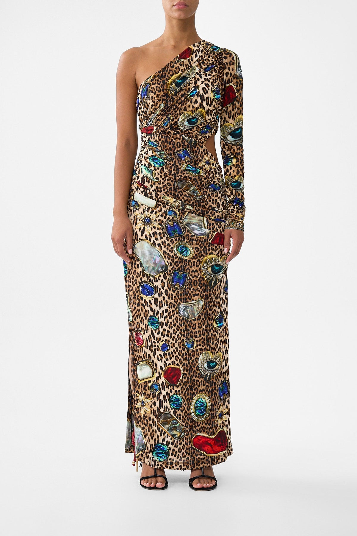 ONE SHOULDER JERSEY CUT OUT DRESS NAZAR NIRVANA