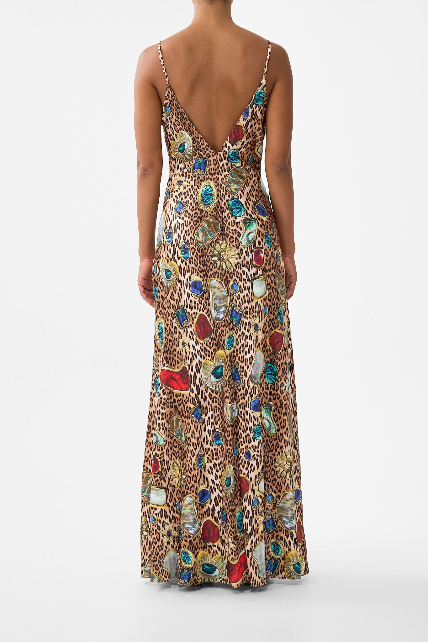 V-NECK FULL LENGTH BIAS SLIP DRESS NAZAR NIRVANA