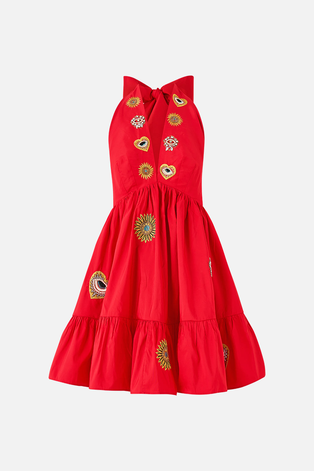MINIVESTIDO HALTER CON VOLANTES EN EL BAJO NAZAR NIRVANA