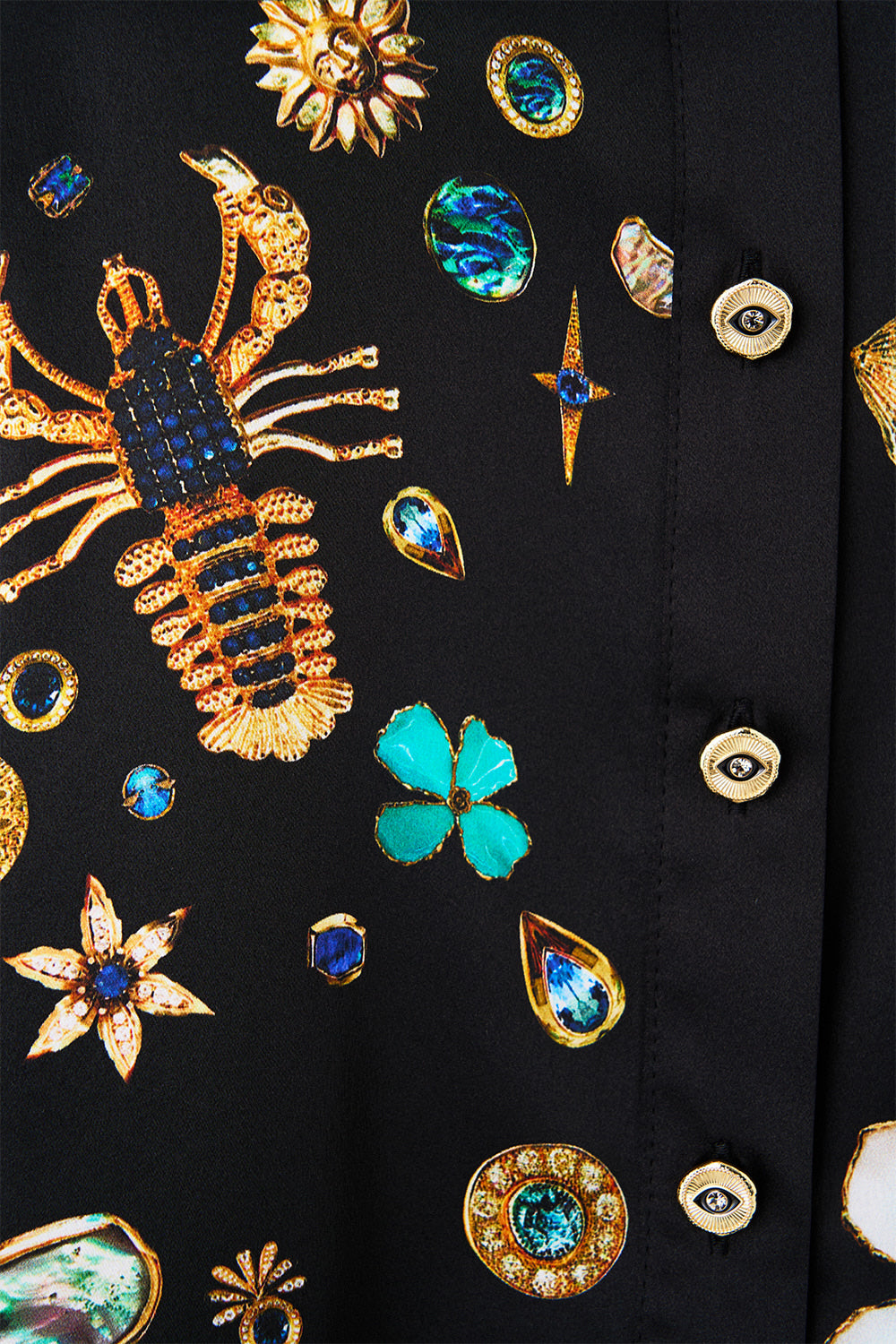 MINI SHIRT DRESS WITH FEATHERS AMULETS AND ALCHEMY