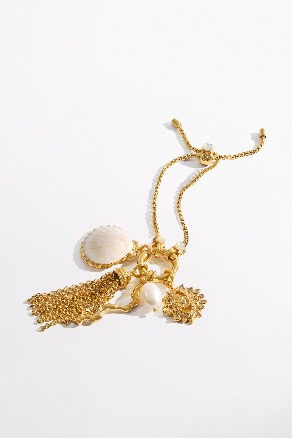 PULSERA AJUSTABLE ENCHANTED OCEANIA CON DIJES DE ORO